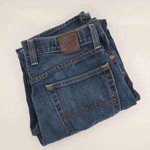 Lucky Brand Jeans Mens 33x32 Blue Excellent Made in USA Straight Leg Denim